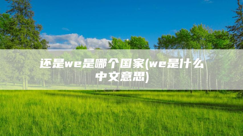 还是we是哪个国家(we是什么中文意思)