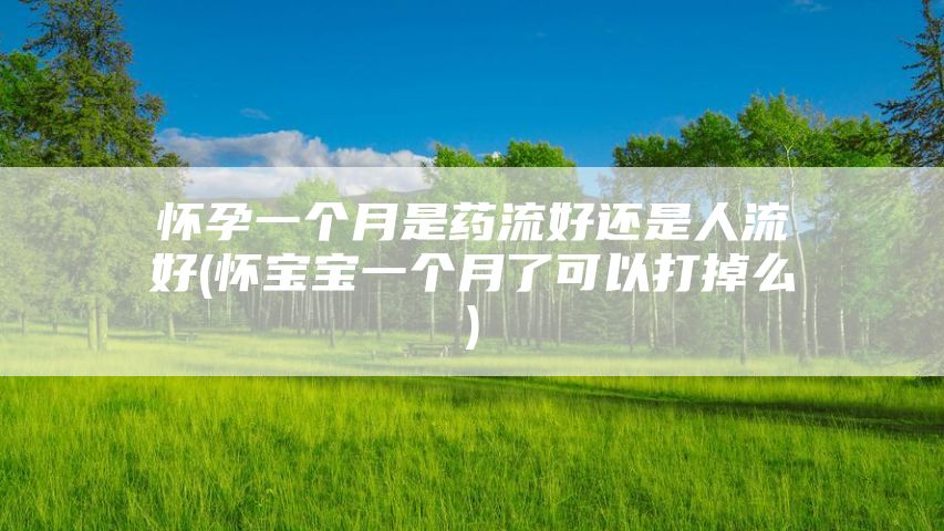 怀孕一个月是药流好还是人流好(怀宝宝一个月了可以打掉么)