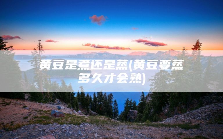 黄豆是煮还是蒸(黄豆要蒸多久才会熟)