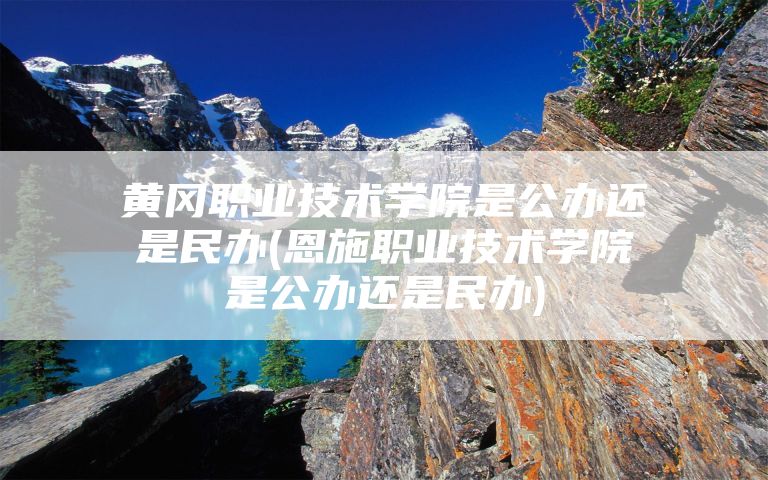 黄冈职业技术学院是公办还是民办(恩施职业技术学院是公办还是民办)
