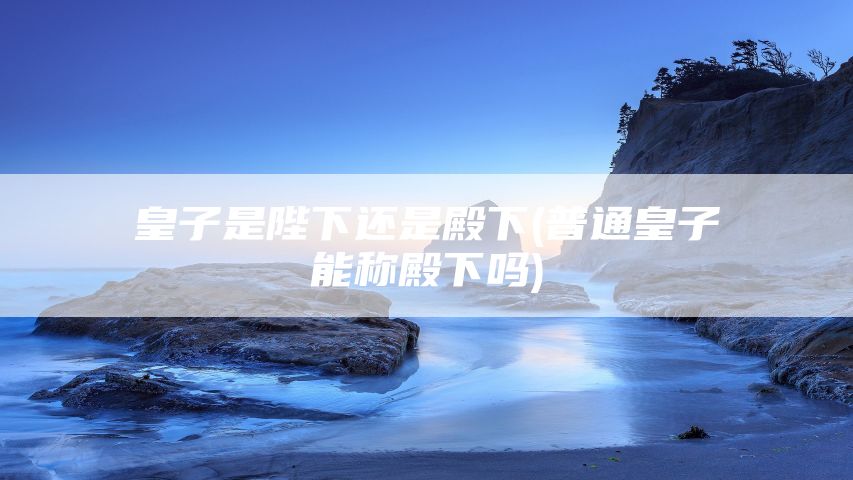 皇子是陛下还是殿下(普通皇子能称殿下吗)