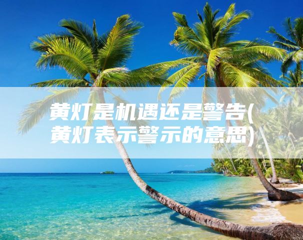 黄灯是机遇还是警告(黄灯表示警示的意思)