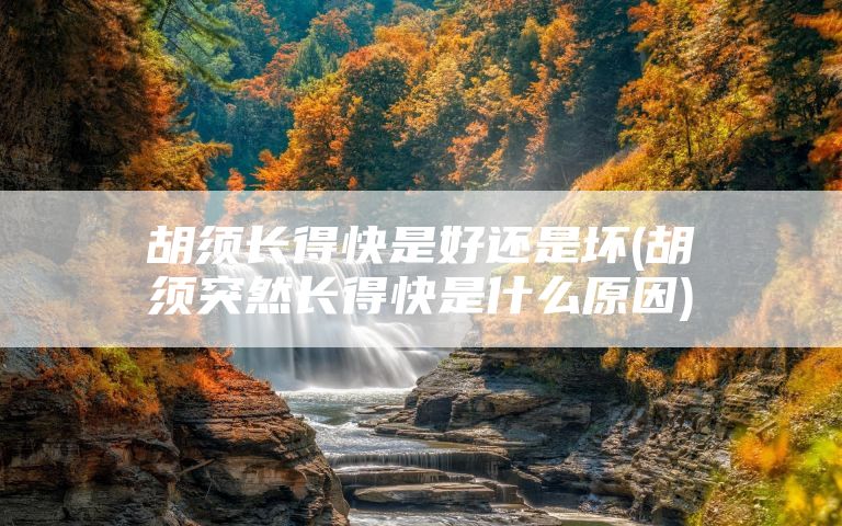 胡须长得快是好还是坏(胡须突然长得快是什么原因)