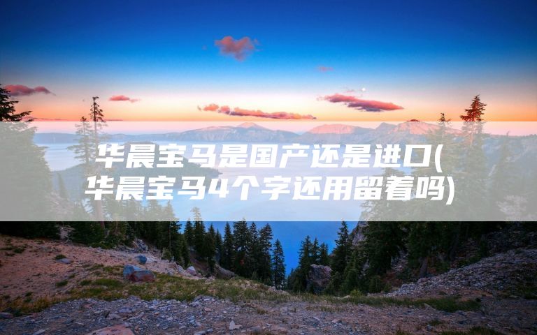 华晨宝马是国产还是进口(华晨宝马4个字还用留着吗)
