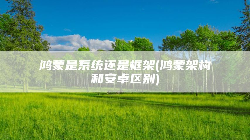 鸿蒙是系统还是框架(鸿蒙架构和安卓区别)