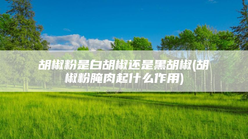 胡椒粉是白胡椒还是黑胡椒(胡椒粉腌肉起什么作用)