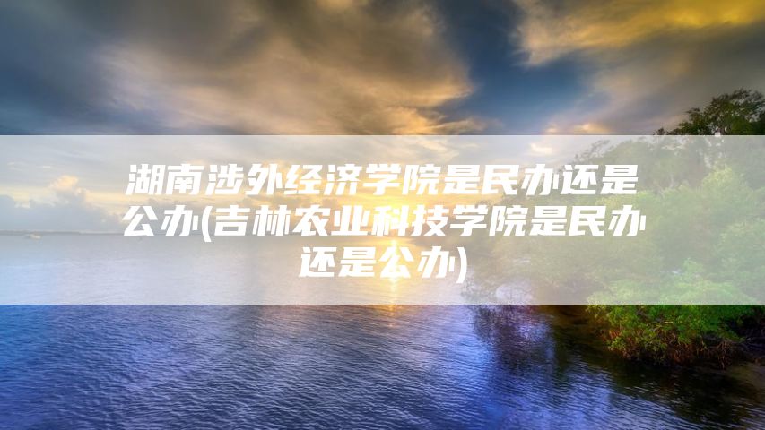 湖南涉外经济学院是民办还是公办(吉林农业科技学院是民办还是公办)