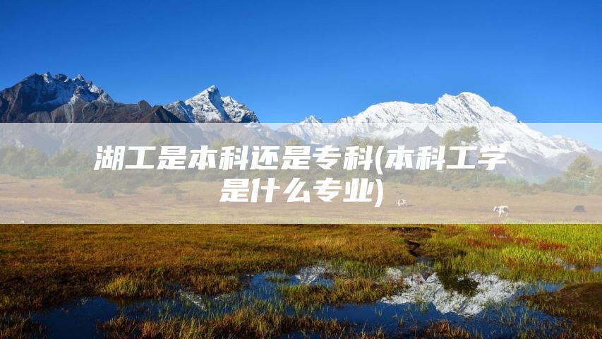 湖工是本科还是专科(本科工学是什么专业)