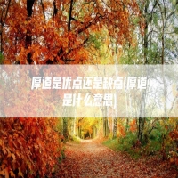 厚道是优点还是缺点(厚道是什么意思)
