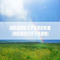湖南是迎客饺子还是迎客面(到底是送行饺子还是面)