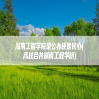 湖南工程学院是公办还是民办(高校合并湖南工程学院)