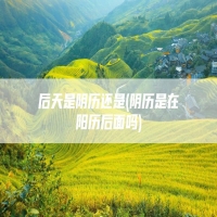 后天是阴历还是(阴历是在阳历后面吗)