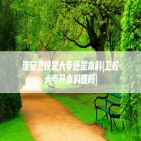 淮安卫校是大专还是本科(卫校大专升本科难吗)